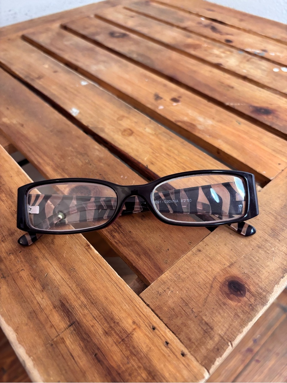 Vintage Zebra Print Reading Glasses 2.50